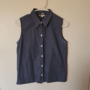 Vintage Old Navy Blue Sleeveless Button Down Shirt